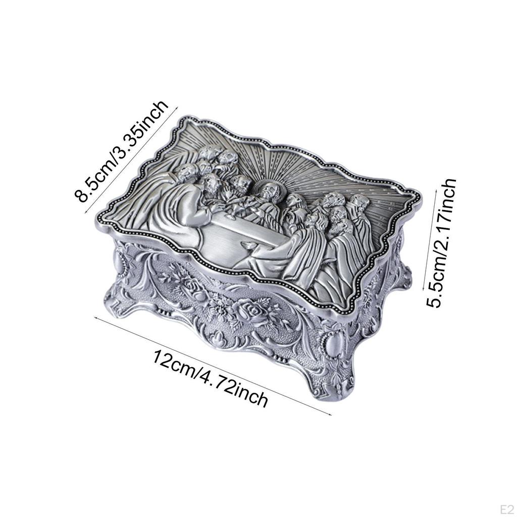 Jewelry Box Dresser Creative Home Decoration Metal Trinket for Necklaces 12cmx8.5cmx5.5cm