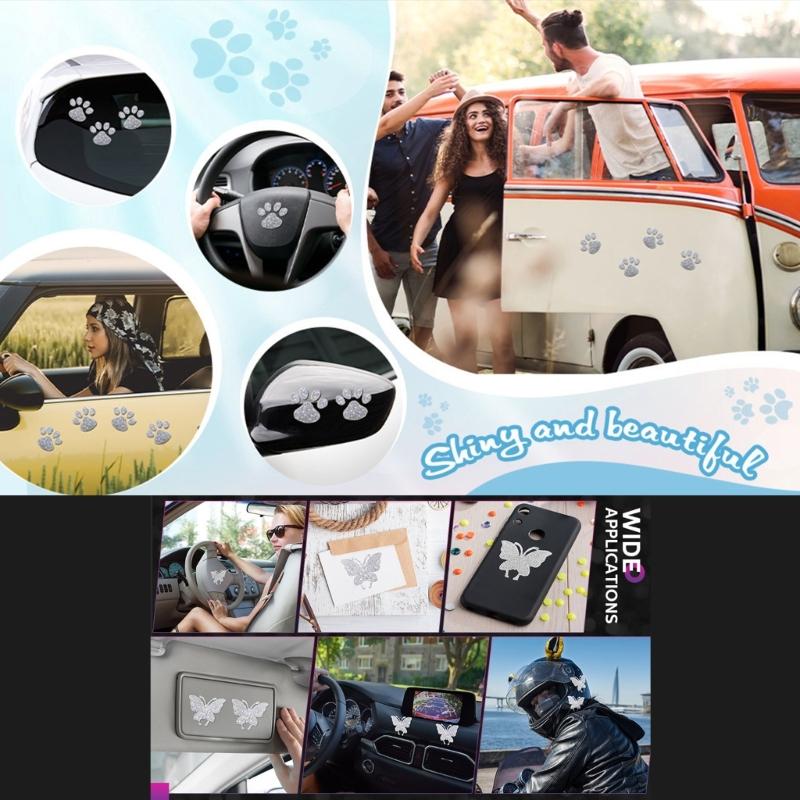 Schimmernde Strasssteine Schmetterling Autoaufkleber Funkelnde Kristall Aufkleber für Stoßstangen Fenster Laptop & DIY Auto Zubehör
