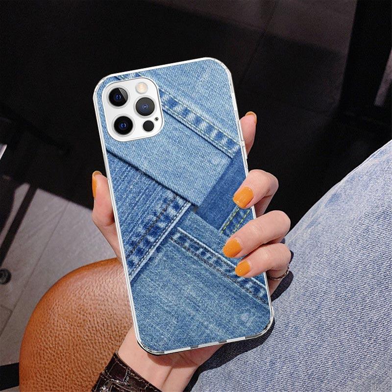 Jeans Cowboy Denim Printed Phone Case For iPhone 17 Air 16 Pro Max 16E 15 + 14 Plus 11 12 13 Mini 7 8 SE Gift Print Cover Fundas