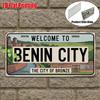 D Flat A Vintage Aluminum Sign for Decorative Purposes Only Suitable for Outdoor Plaques And Wall Decor Welcome To Benin