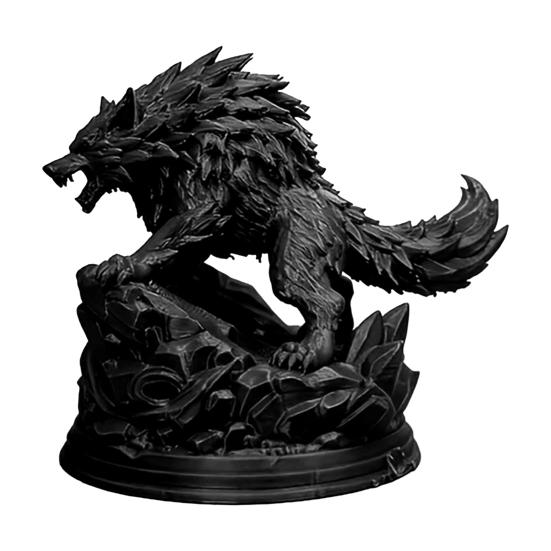 Yangyizhi 3D Printed Wolf Statue, Howling Figurine, Wild On Rock Sculpture, Collectible Animal Ornament for Home Office Desk
