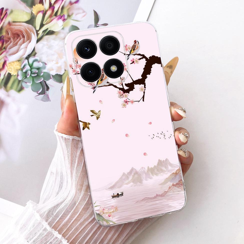 For Honor X8a 4G Case Transparent Cute Cat Fashion Butterfly Funny Painted Casing CRT-LX1 CRT-LX2 CRT-LX3