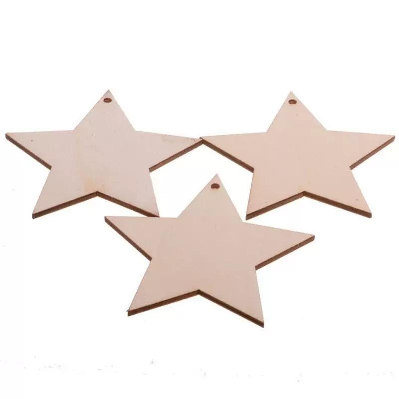 10pcs DIY Wooden Christmas Balls Decoration Round Craft Baubles Tags Hanging Ornament for Christmas New Year Pendant Decor