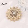 Backpack Decoration Pin Sparkling Rhinestone Sunflower Brooch, Golden Plated Floral Lapel Women Flower Accessory Pin, Dainty Clothing Jewelry