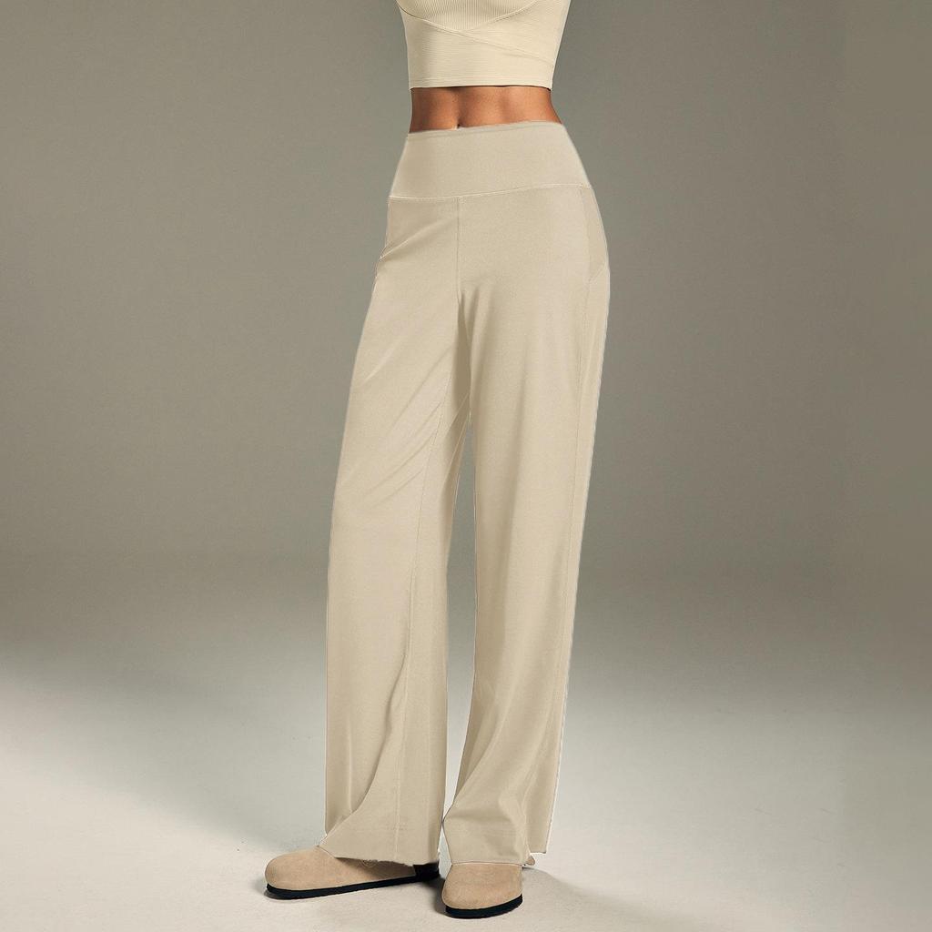 Women's Quick-Dry Wide-Leg Yoga Pants: Elastic, Loose, Floor-Length Fitness & Running Trousers - New Spring Arrival