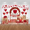 Valentine's Day Red Rose Brick Wall Wooden Door Theme Banner Backdrop Romantic Valentine's Day Decoration Photography Backdrop