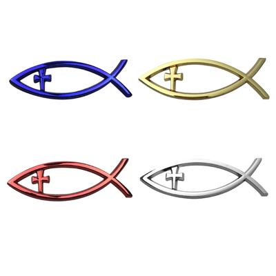 Savior Ichthys Fish Car Stickers Self Adhesive Designs Religious Car Window Sticker for Window Laptops & Luggage 