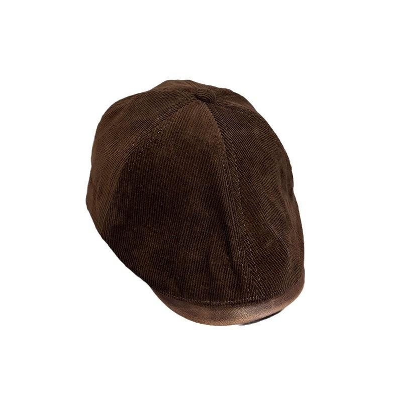 Corduroy Newsboy Cap For Fall Winter With Breathable Warmth And Sun Shade