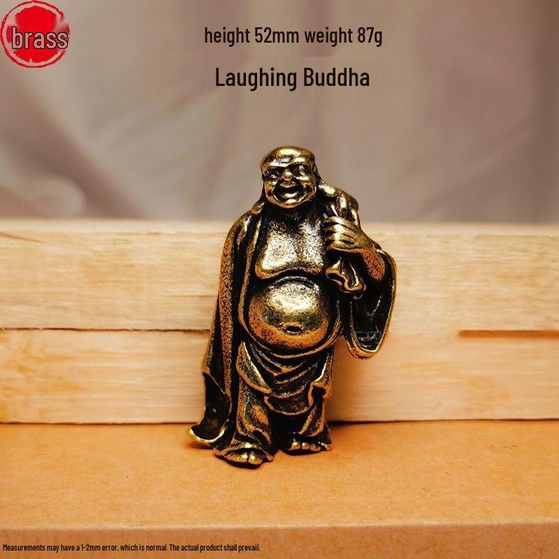 Solid Brass Eighteen Arhats Dragon and Tiger Taming Desktop Ornaments