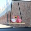 1PC Couple Car Pendant Pink Car Rearview Mirror Swing Pendant Can Back and Forth Creative Pendant