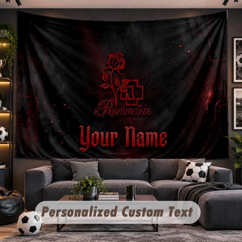 Wall Hanging Tapestry Custom NameRammstein Pattern Personalized Printed Fabric Wall Decor