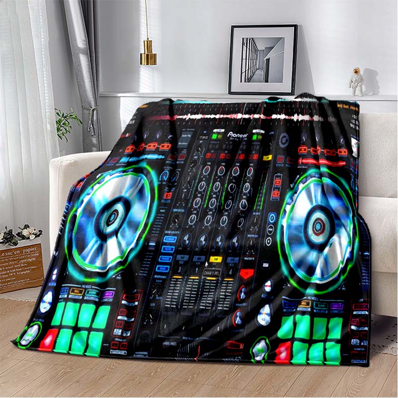 Dj Music Record Screen Console Theme Blanket Home Extra Large Warm Soft Sofa Bed Blanket Bed Cover Travel Picnic Sleep Blanket