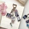 Cartoon Drip Glue Girl Acrylic Keychain Phone Lanyard Kawaii Backpack Pendant Charm Key Hanging Decoration Accessories Gift