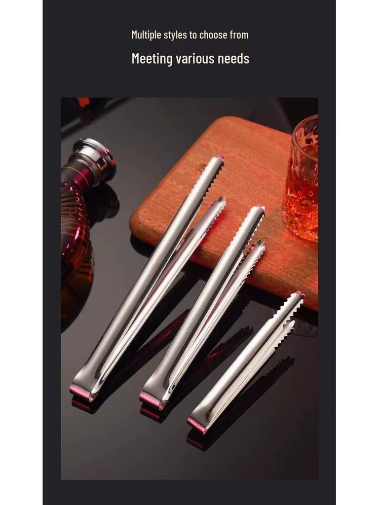 Stainless Steel Multi-Purpose Tongs: Perfect for Ice, Food, Bread, Fruits, Grilled Sausage, and Lemon