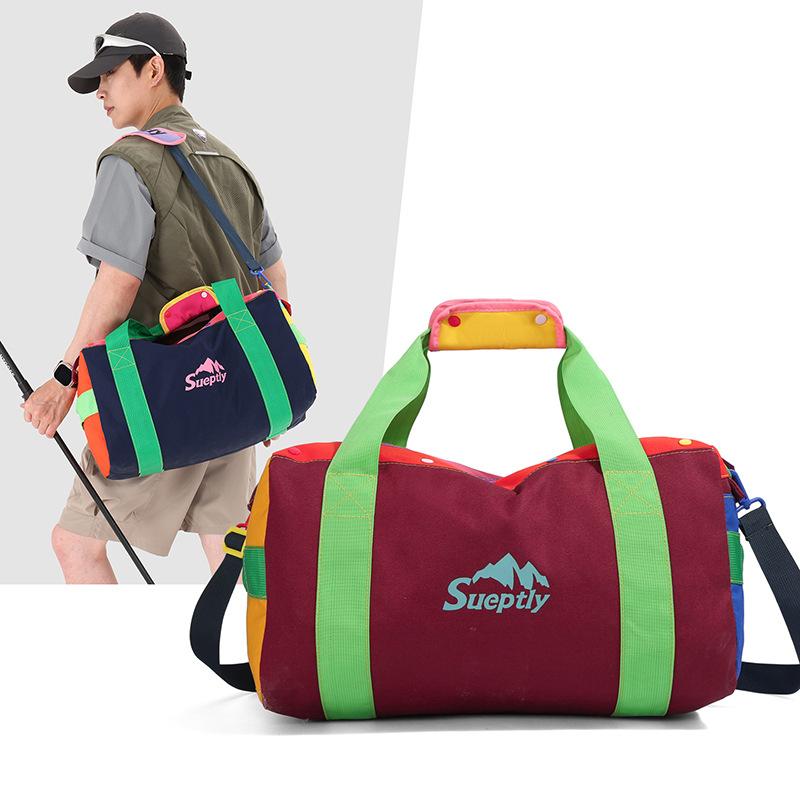 Schoolbag: Mountain Style Dopamine-Tone Sports Unisex Fitness Crossbody Bag Couples Outdoor Camping Luggage Bag