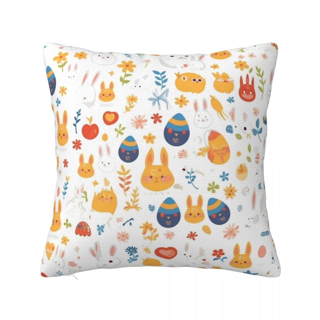 Easter Rabbit Bunny Pillowcases Sofa Cute Cushion Cover Funny Home Decoration Throw Pillow Case 40*40