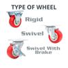 4pcs 1.5 " Universal Swivel with Brake Casters Heavy Duty Plate Industrial Caster Quiet Rotating Wheels Trolley Furniture Castor