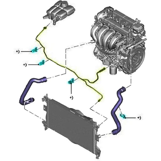 Radiator Reservoir Hose For 2012-2018 Ford Focus 2.0L L4 Non-Turbo Engine, Coolant Reservoir Hose Replaces OEM Part No# BV618K012KF CV6Z-8K012-K