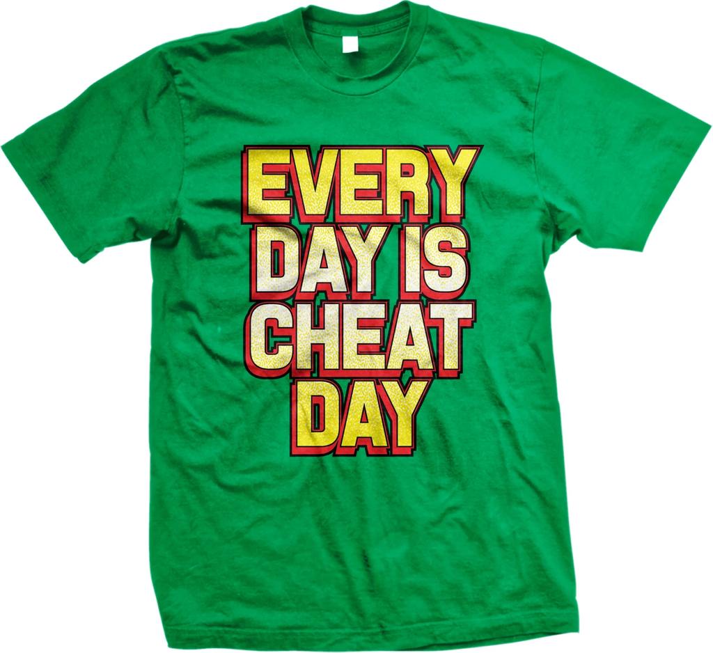 Every Day Is Cheat Day  Funny Exercise Diet TShirt 100 Cotton ONeck Summer Short Sleeve Casual Mens Tshirt Size S3XL