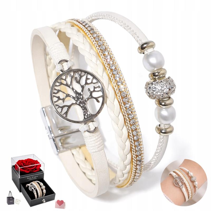 Women' Leather Bracelet DIAMONDED Tree of Life Fashionable For Women