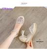 Versatile Women's Summer Wedge Sandals: One-Strap Closed-Toe, Breathable Mesh, Lace-Up High Heels with Buckle.