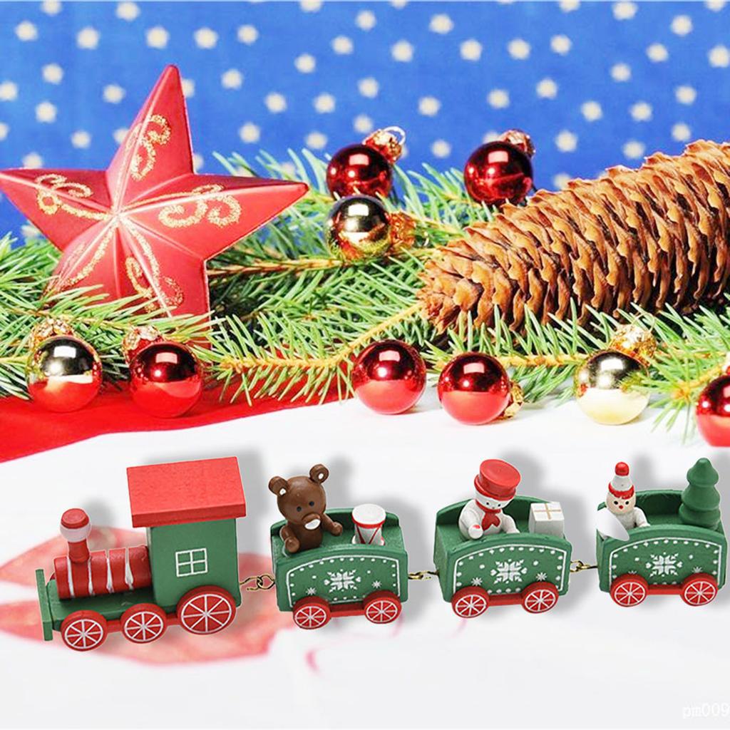Christmas Decorations Christmas Wood Small Train Children Kindergarten Festive