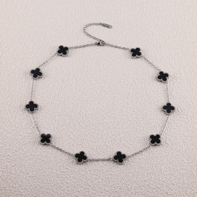 13MM Vierblättriges Kleeblatt Zehn Blumen Halskette Damen Schlüsselbeinkette Mode Kein Farbverlust Premium Gefühl Halskette
