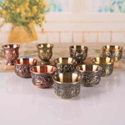 Hoogwaardige bronzen kung fu theeset theekopje Chinese bruiloft banket wijnglas set draak en feniks theeset zakelijk cadeau