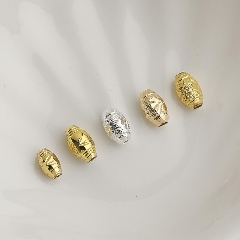 14K Gold Filled Frosted Oval Crystal Bead Spacers for DIY Bracelet Jewelry