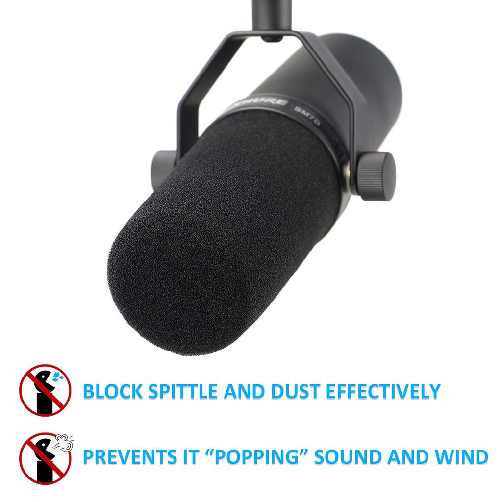 YOUSHARES SM7B Windscreen - Microphone Pop Filter Foam Cover for Shure SM7B Microphone, Blocks Explosives