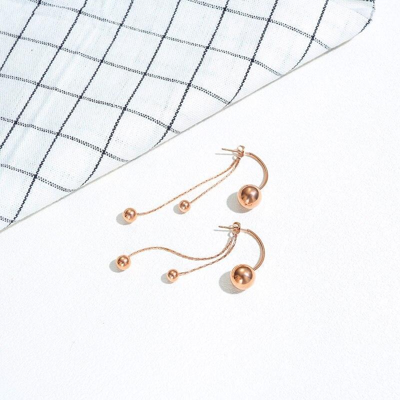 Korean Fashion Long Geometric Circle Earrings For Women  Jewelry Female Earring Gift Party Wedding Rose Gold Drop Earrings