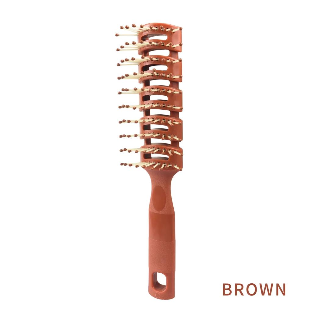 Men Plastic Vent Hair Brush Comb Anti-Static Massage Care Ribs Back Curly Styling Salon Nine-Row