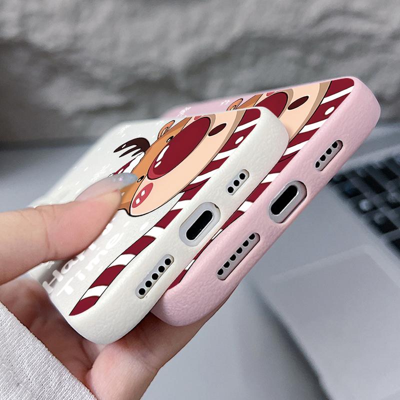 Husă Laser Drăguță cu Imprimeu Elan de Crăciun Pentru iPhone Air 17 16 15 14 13 12 Pro Max 16 15 Plus 13 17 Pro 11 Husă Hard Rezistentă la Șocuri