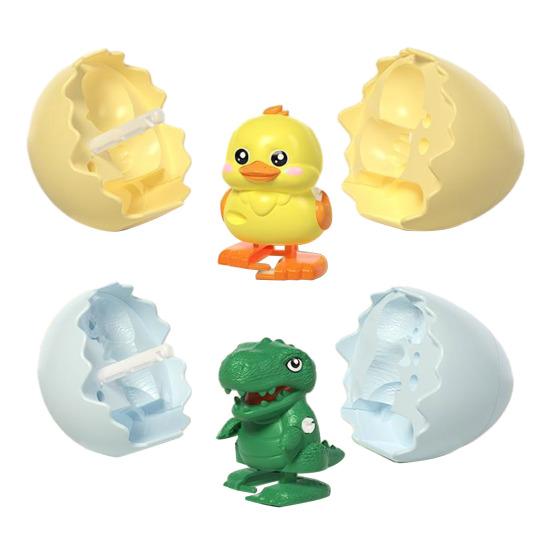 2/4Pcs Wind-up Animal Egg Toy Broken Egg Duck Dinosaur Penguin Capybaras Clockwork Toy Toddlers Boys Girls Walking Hatchling Animal Toy Party Favors