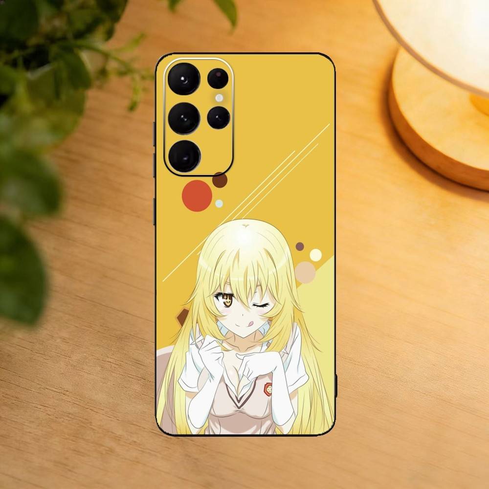 Shokuhou Queen Misaki Phone Case For Samsung S25,24,23,22,30,21,10,9,Ultra,Plus,Lite Soft Black Case