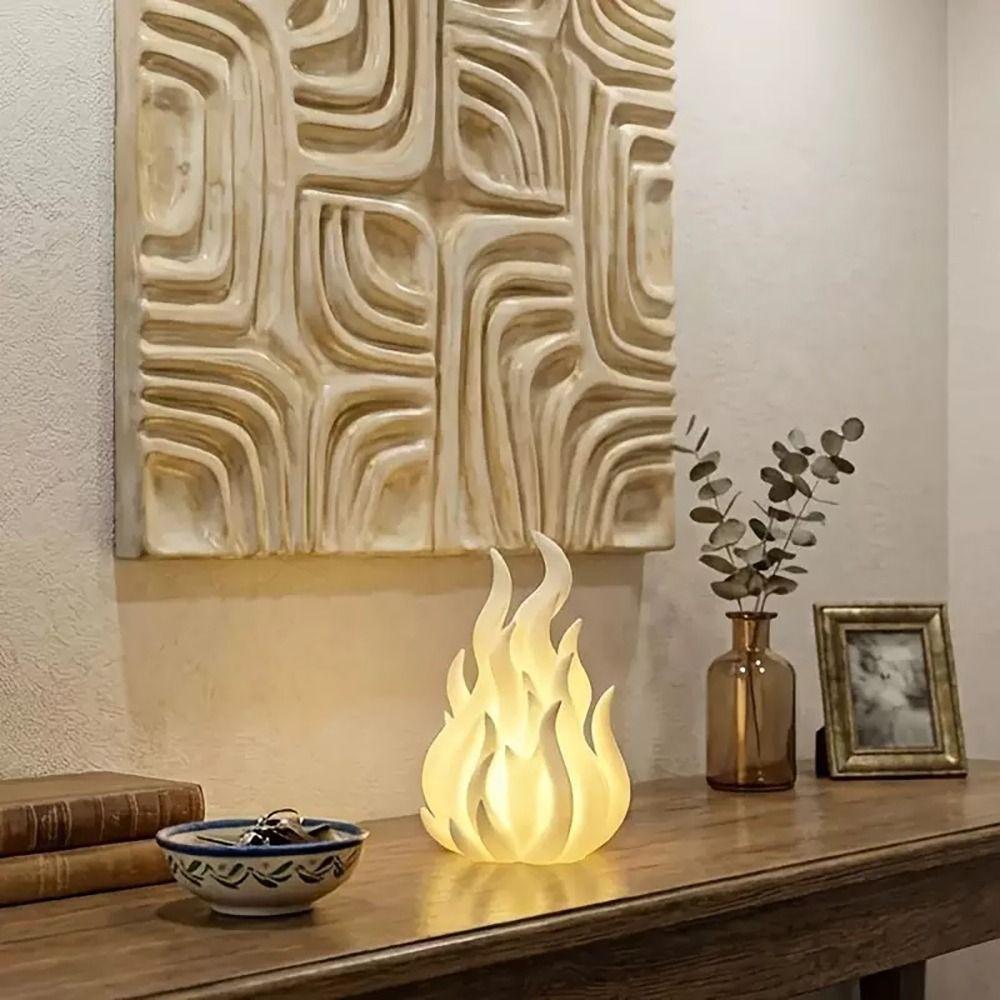 Portable Design Night Light Lampshade 3D Printed Imitation Bonfire Lampshade  Gift
