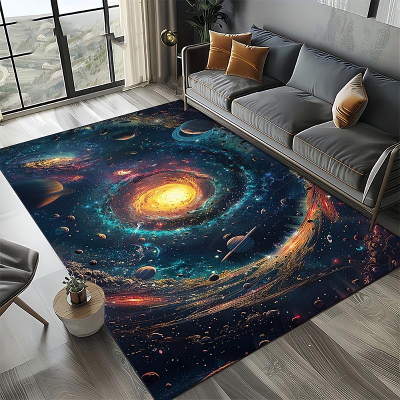 Cosmic Nebula Star Black Hole Galaxy Carpet Rugs Living Room Decor Carpets Home Bedroom Non-slip Area Floor Mat Entrance Doormat