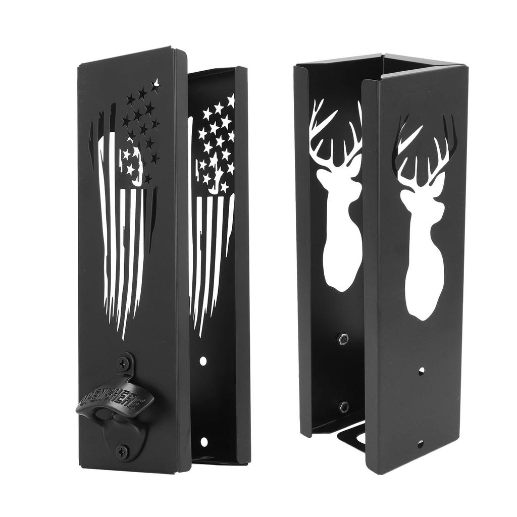 Wall Mounted Can Cooler Holder Iron Exquisite Multifunctional with Bottle Opener Can Cooler Dispense