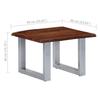 Coffee Table with Natural Edge 60 X 60 X 40 Cm Solid Acacia Wood
