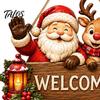 Holiday Hanging Signs Wooden Christmas Door Wreath for Front Door, Vintage Merry Welcome Sign, Rustic Farmhouse Decor 2D Flat Hanger Indoor