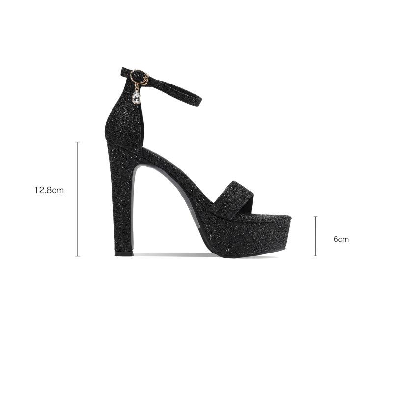 Fashion 2025 New Luxury Women's Exquisite High Heels 12.5cm Sandals Summer Fashion Versatile Nightclub Banquet High Heels Dance Shoes