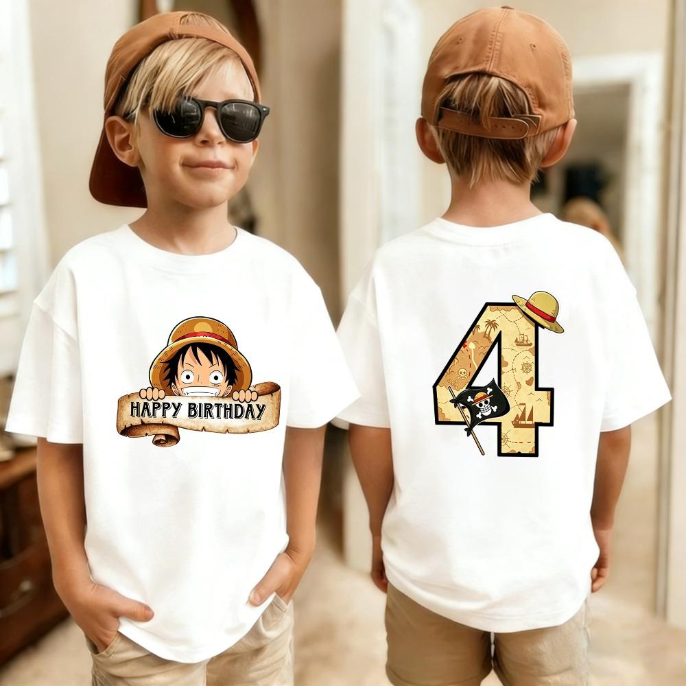 Sommer Einteiler Kinder Reines Baumwoll T-Shirt Nummer 1-10 Aufdruck Geburtstagsgeschenk Atmungsaktiv Bequem Jungen T-Shirt Mode Top