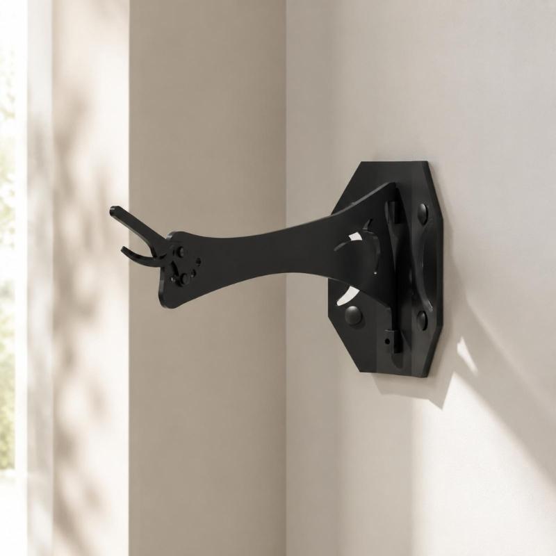 Iron Skull Display Support for Wall Mounting, Forked Bracket Arm with Screw-Fixed Plate for Indoor Display Arrangement