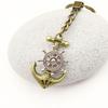 Personalized Retro Pirate Ship & Anchor Rotating Keychain Pendant