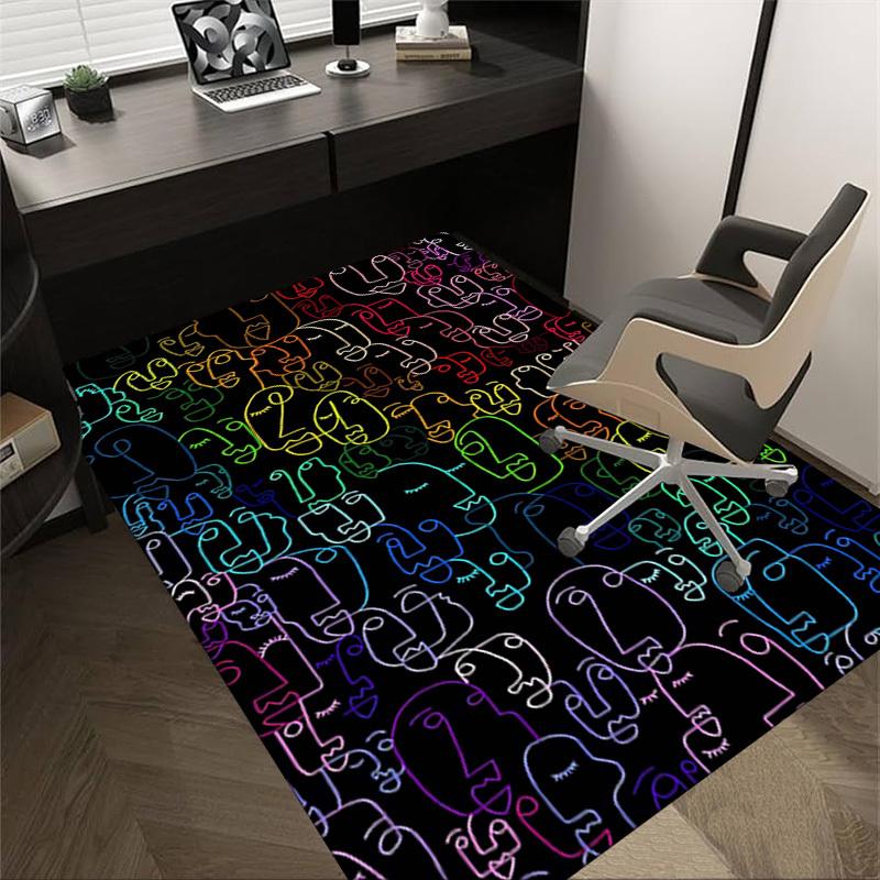 1PC Faces Artwork Extra Large Non Slip Floor carpet, Office, family, bedroom, Studio Large Area Rug Indoor Rugs, , Vibrant Colors