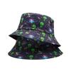 Bocca Cartoon Alien Printing Bucket Hat UFO Pattern FisherUnisex Hats For Unisex And Women Double Sides Panama Cap Caps Street Outdoor
