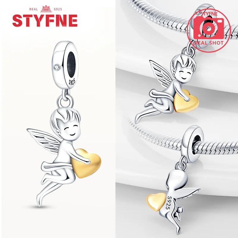 Copper Angel God Religion Series Pendant Charms Heart Bead Diy Fit Original Charm Bracelet For Women Diy Fine Jewelry Gifts
