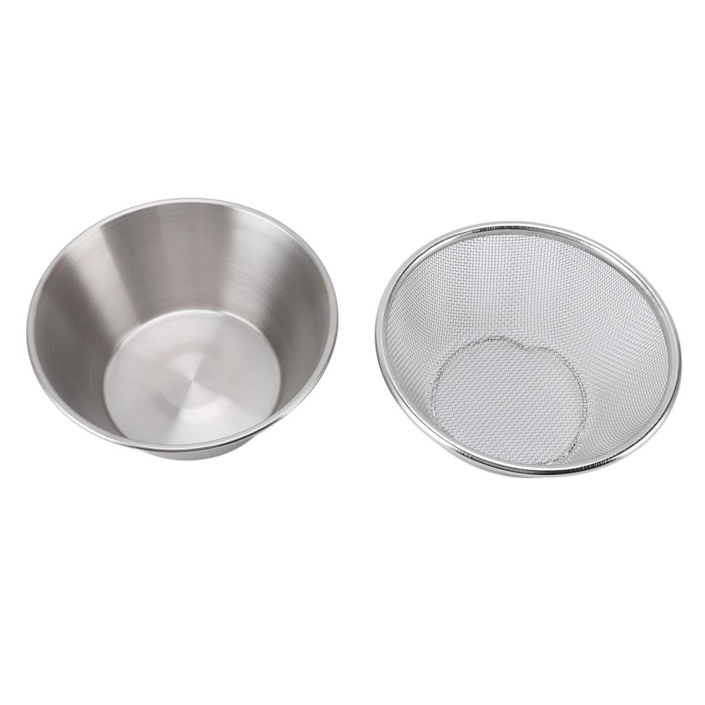 304 Stainless Steel Colander with Mixing Bowl Portable Kitchen Microporous Strainer for Washing Rice Pasta Small Grains