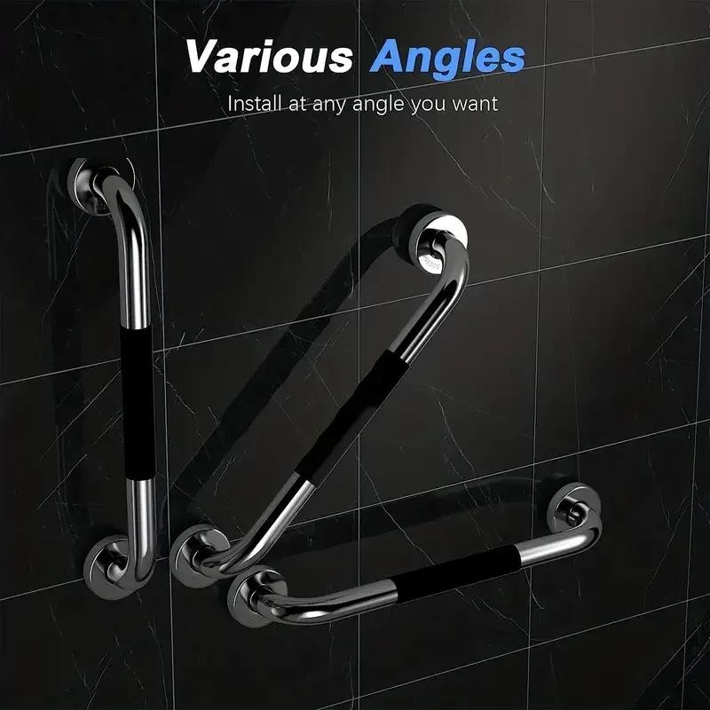 Shower Toilet Handrail Stainless Steel/Plastic Bathroom Tub Grab Bar Anti Slip Prevent Falls for Elderly Safety Support Handle