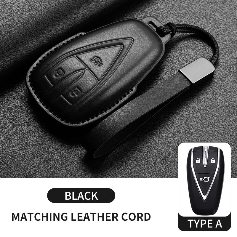 3/4/5 Buttons Genuine Leather Auto Smart Key Fob Cover Case Fit For Changan Unit Unik Cs35Plus Cs55 Plus Cs75 Plus Oshan X7 X5 Protector Bag